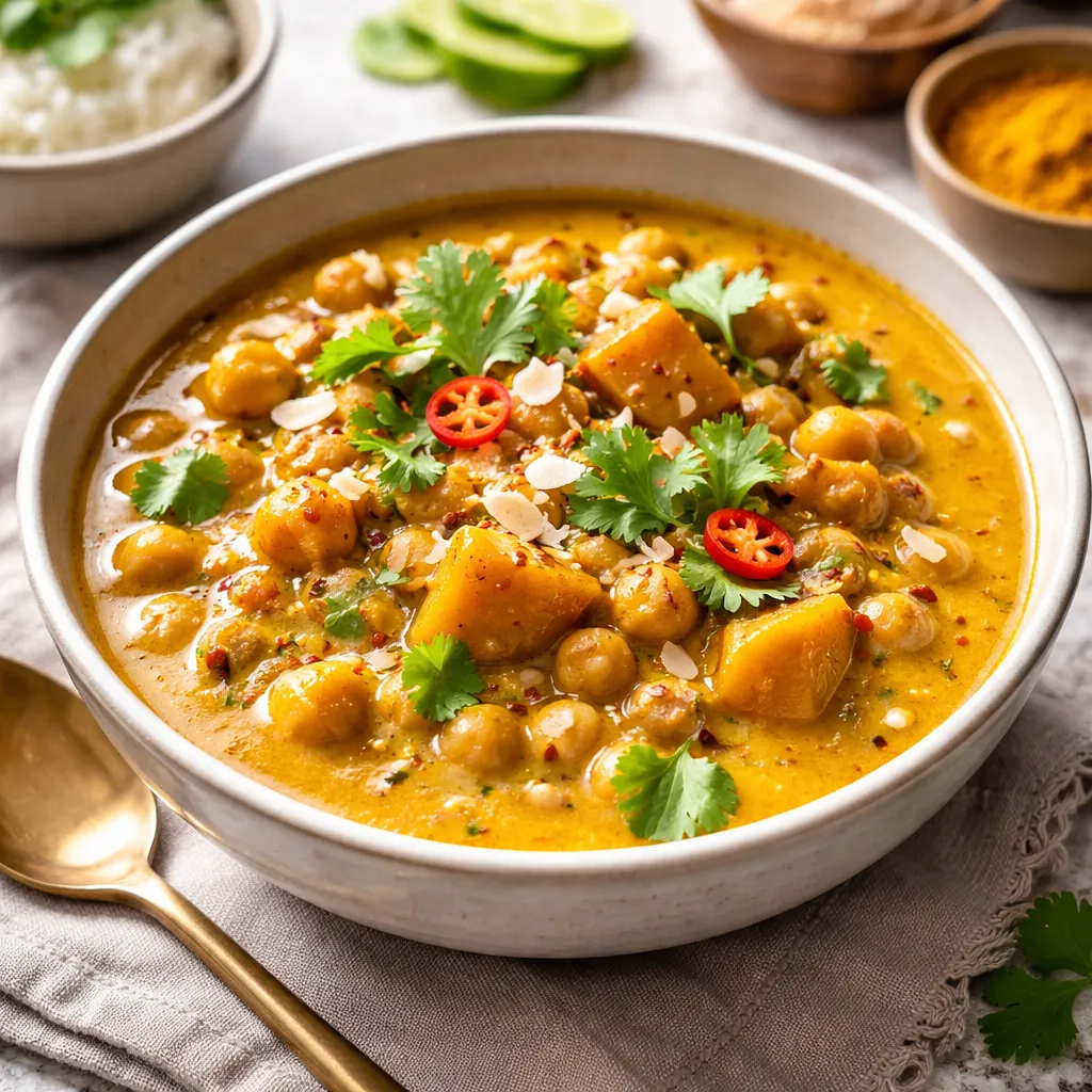 Aksamitne curry z dyni i ciecierzycy z nutą kokosa i imbiru - zdjęcie 1