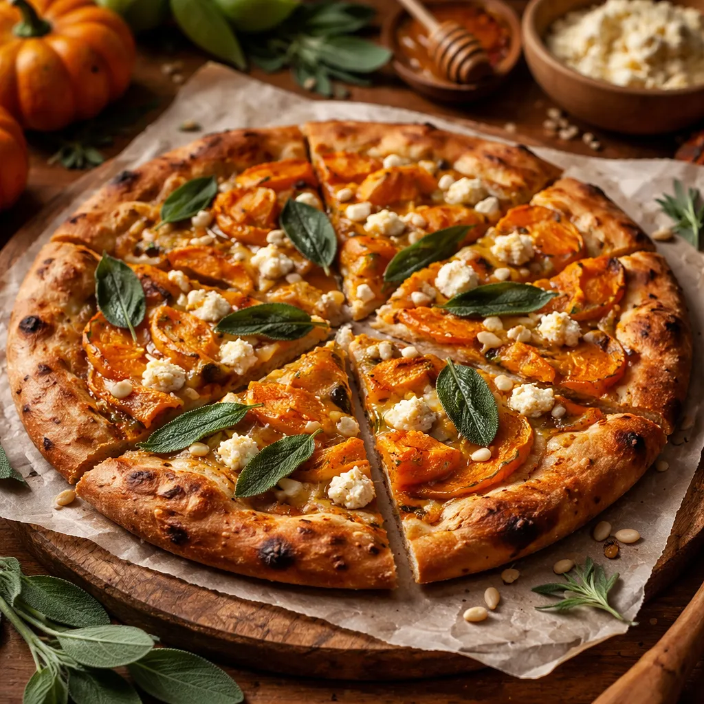 Przepis na: Jesienna Pizza z Dynią, Kozim Serem i Szałwią - zdjęcie 1