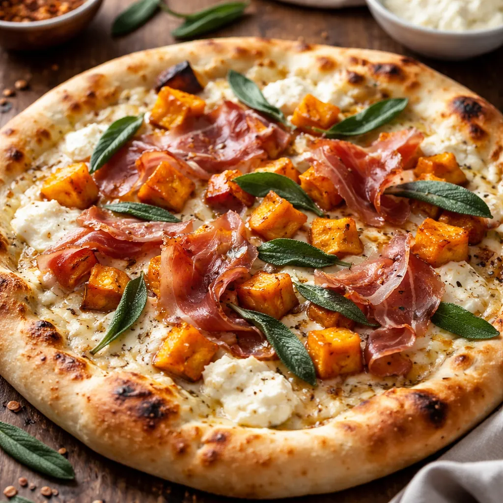 White Pizza with Roasted Pumpkin, Sage, and Prosciutto - photo 1