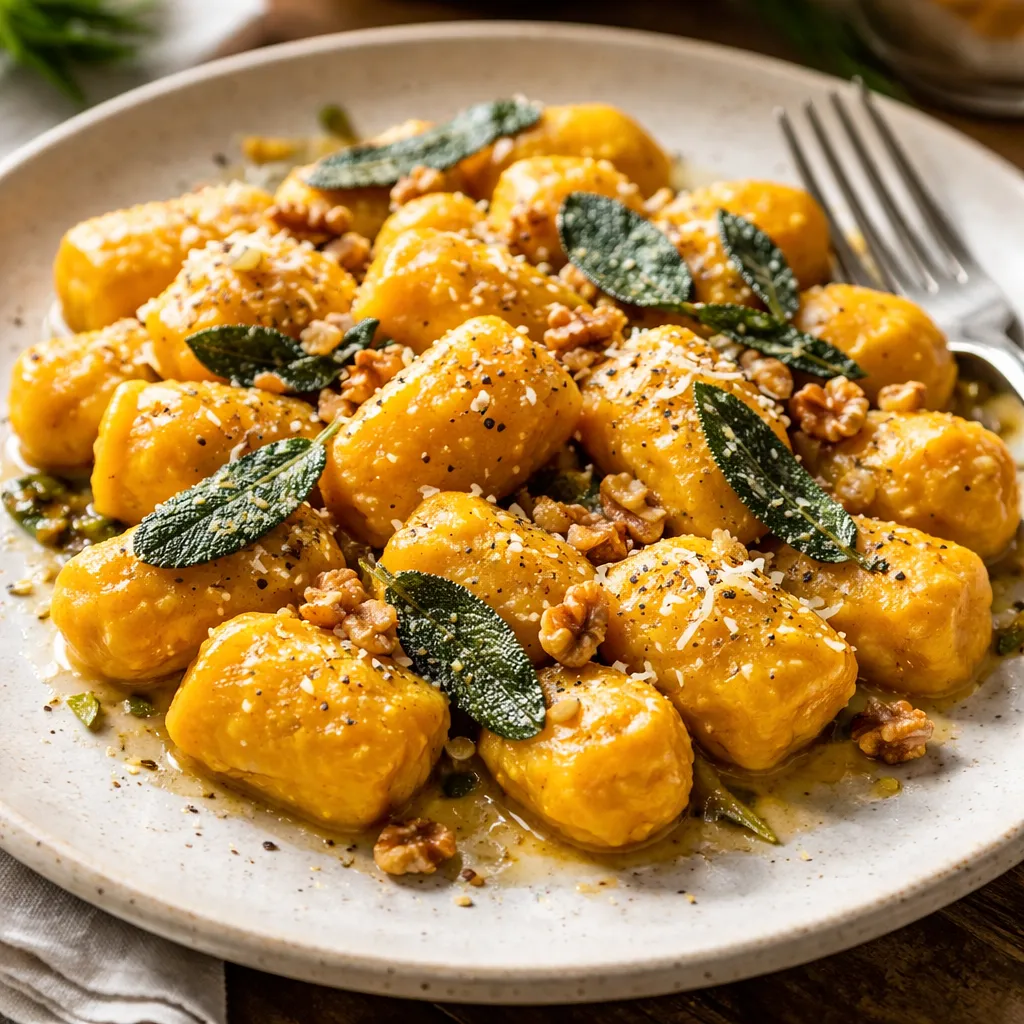 Homemade Pumpkin Gnocchi with Sage Butter and Toasted Nuts - photo 1