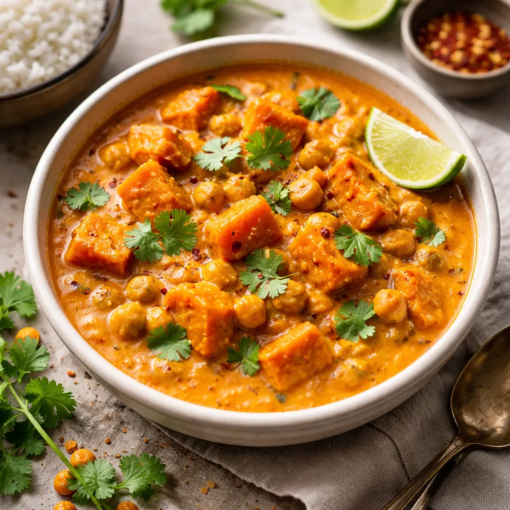 Kremowe Curry z Pieczoną Dynią i Ciecierzycą w Sosie Tikka Masala - zdjęcie 1