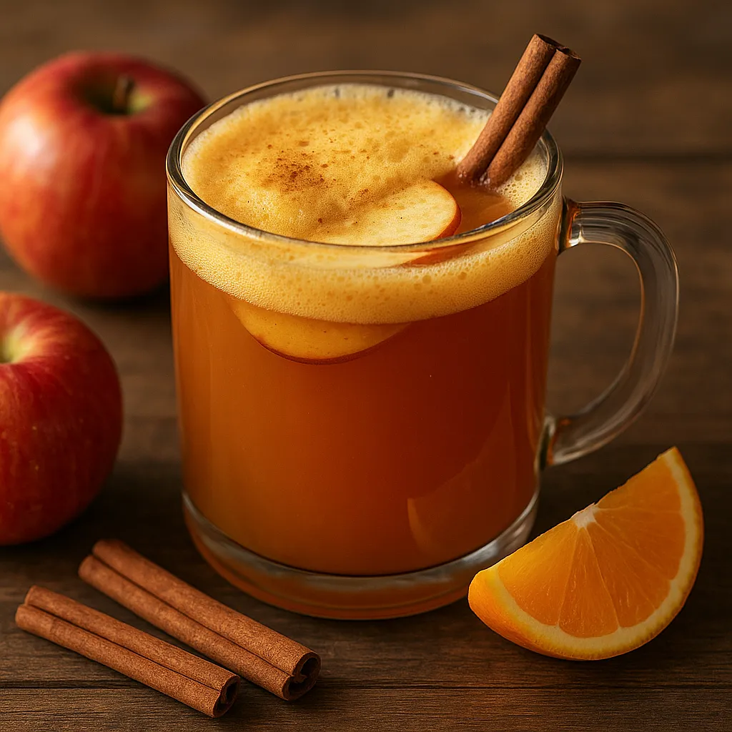 Warming Non-Alcoholic Apple-Spice Mulled Cider with Orange Foam - photo 1