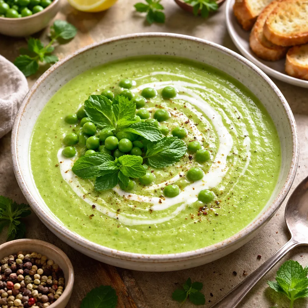 Recipe for: Pea soup with mint - photo 1