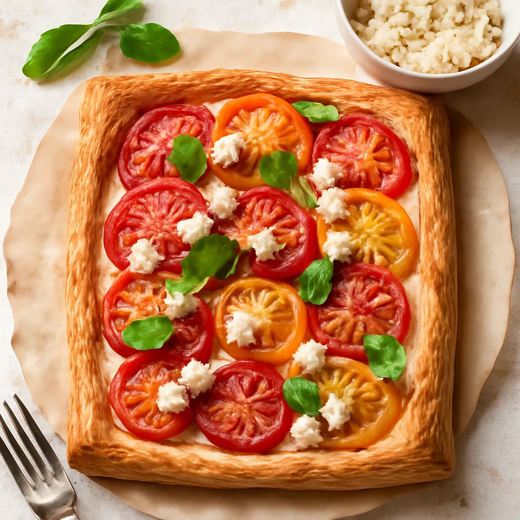 Przepis na: Tarta z pomidorkami i serem feta - zdjęcie 1