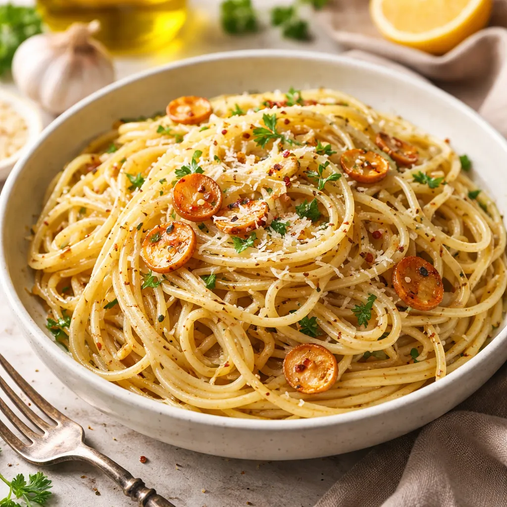 Recipe for: Pasta with oil and garlic - photo 1