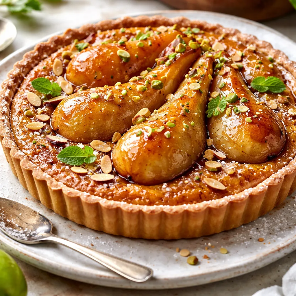 Elegancka tarta frangipane z karmelizowanymi gruszkami - zdjęcie 1