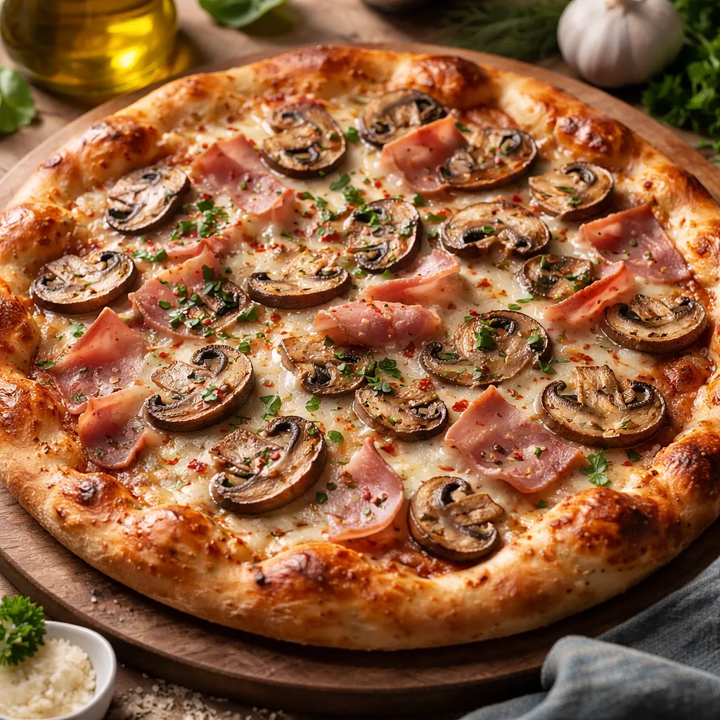 Mushroom and Ham Pizza - photo 1