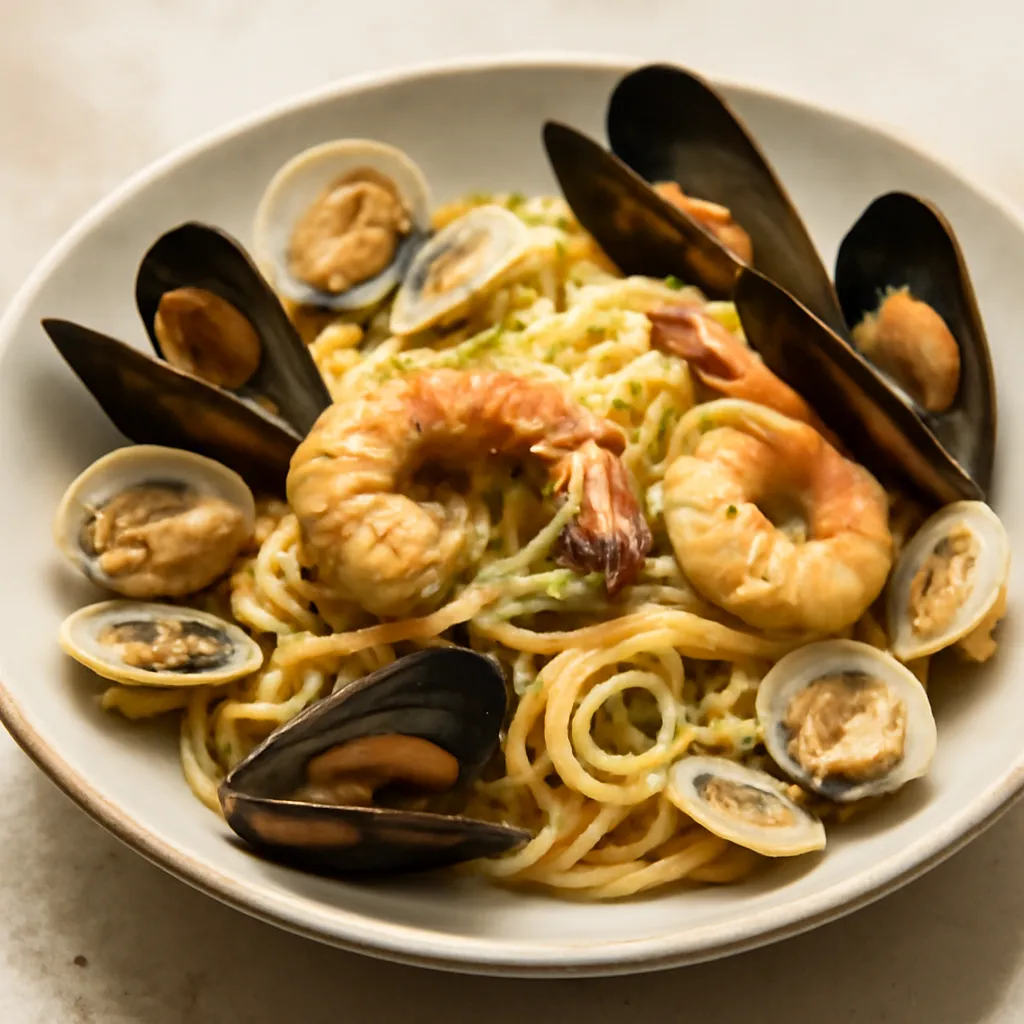 Pasta with seafood - photo 1