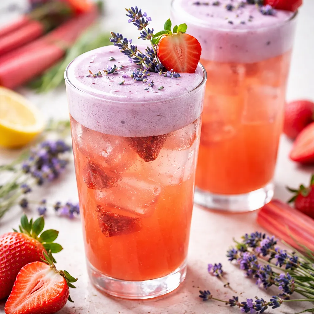 Recipe for: Spring rhubarb-strawberry elixir with lavender foam - photo 1
