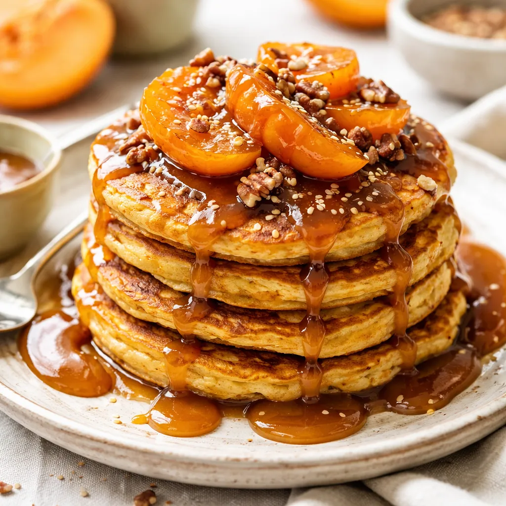 Recipe for: Pumpkin pancakes with ricotta and miso-caramel sauce with candied persimmon (variant a7769dda) - photo 1