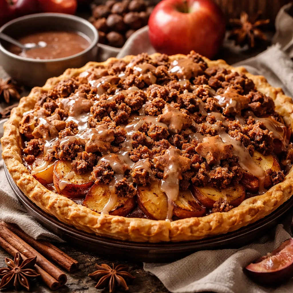 Recipe for: Autumn-Winter Apple Pie with Gingerbread Crumble and Vanilla-Plum Sauce - photo 1
