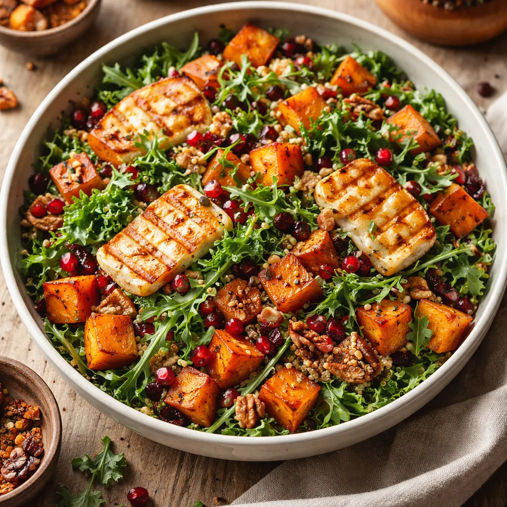 Przepis na: Jesienna sałatka fusion z pieczonym batatem, quinoą i halloumi - zdjęcie 1