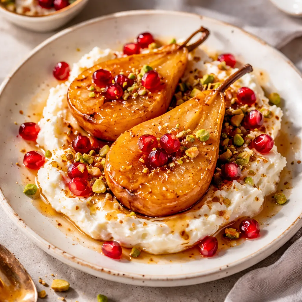 Recipe for: Quick Caramelized Pears with Ricotta Cream and Pomegranate (variant c4d424ae) - photo 1