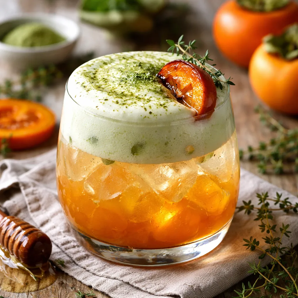 Przepis na: Zimowy koktajl fusion: karmelizowany persymon z matcha-coco pianą (wariant fbbc2989) - zdjęcie 1
