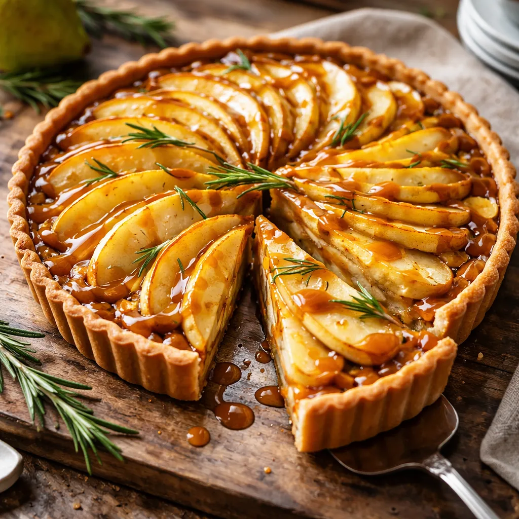 Recipe for: Almond-Pear Tart with Rosemary Caramel (variant 69958dac) - photo 1