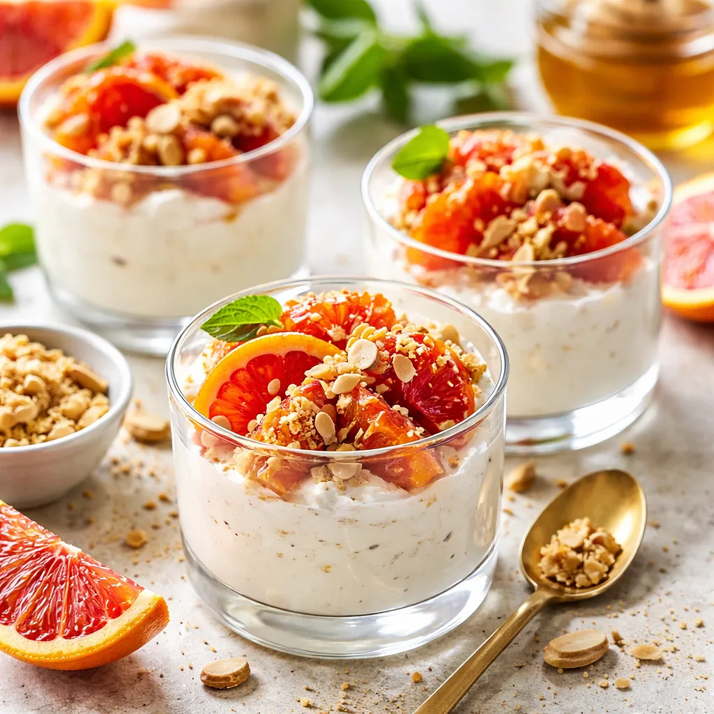 Szybkie pucharki z kremem ricotta, krwistymi pomarańczami i kruszonką migdałową - zdjęcie 1