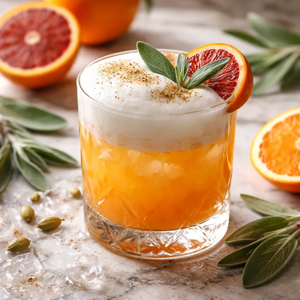 Błyszczący zimowy koktajl cytrusowo-kardamonowy z pianą szałwiową (wariant 2efca913) - zdjęcie 1