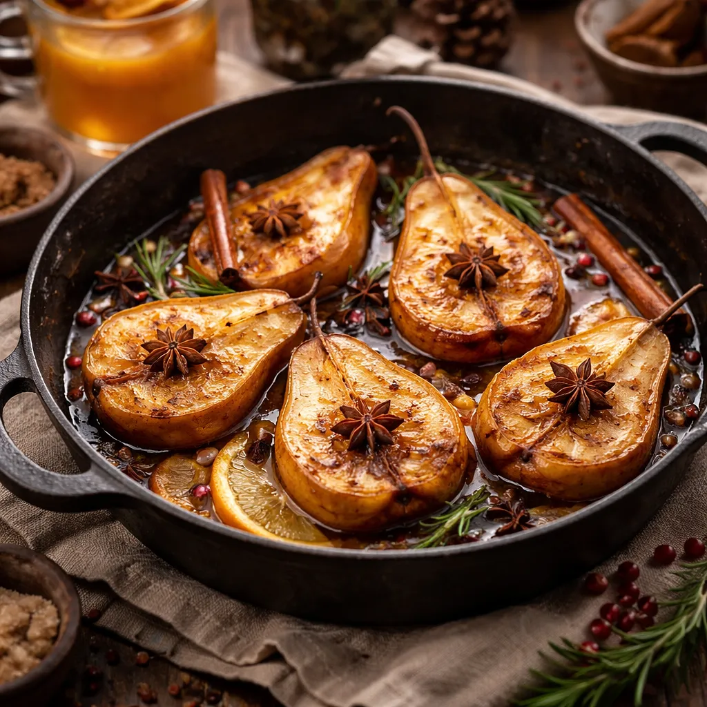 Winter infusion of roasted pears, cider, and spices - photo 1
