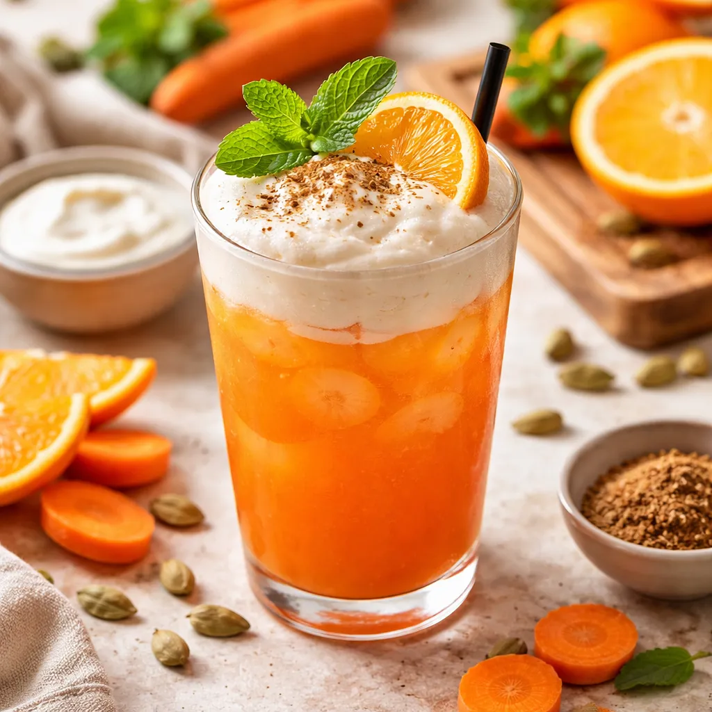 Seasonal Orange-Carrot Cocktail with Cardamom Yogurt Foam - photo 1