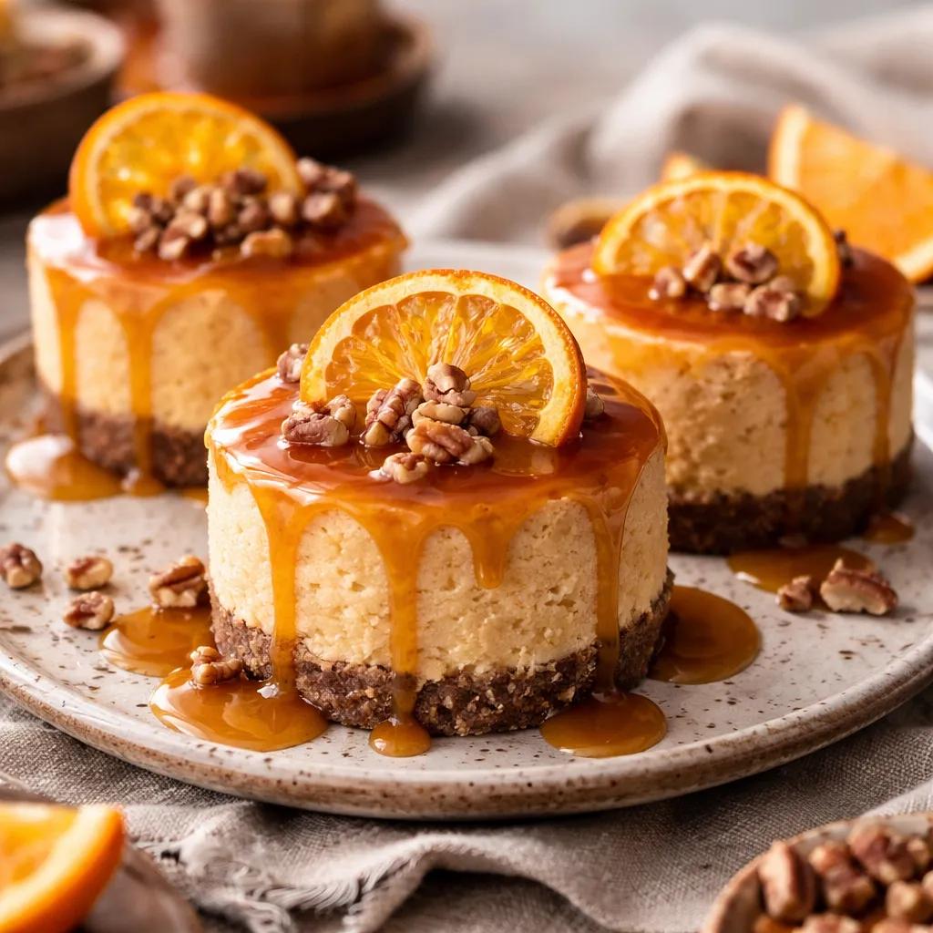 Recipe for: Autumn Mini Cheesecakes with Ricotta and Roasted Pumpkin, with Caramel-Orange Sauce - photo 1