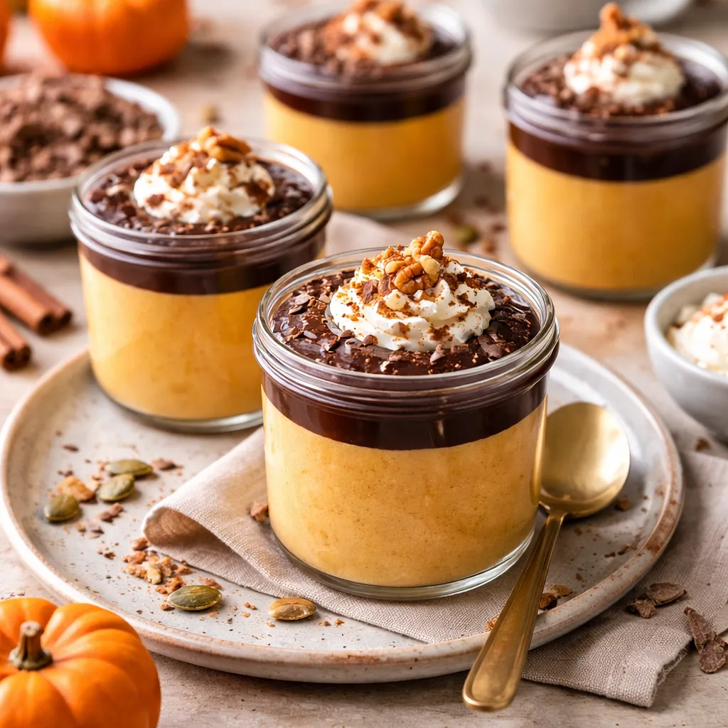 Recipe for: Quick cups with roasted pumpkin mousse and chocolate ganache (variant b8131370) - photo 1