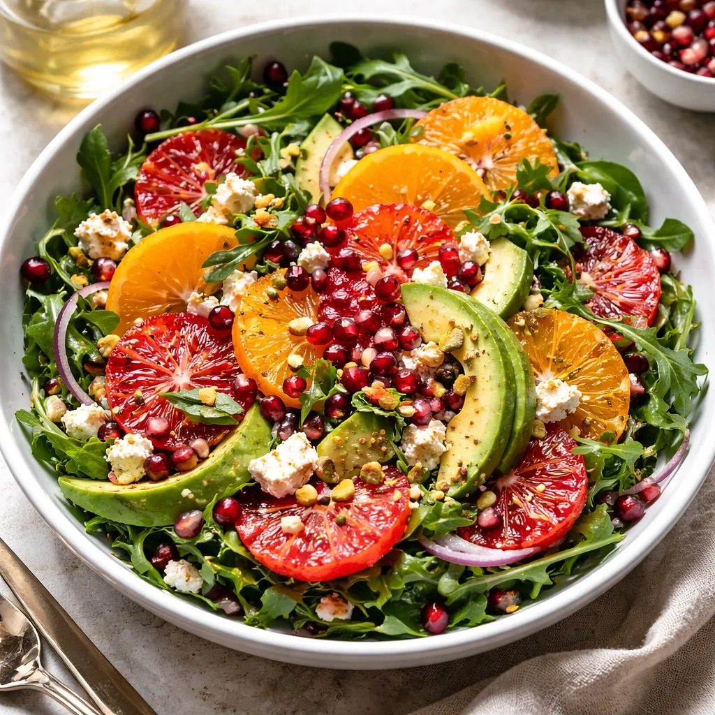 Recipe for: Quick winter salad with citrus, pomegranate, and feta cheese - photo 1