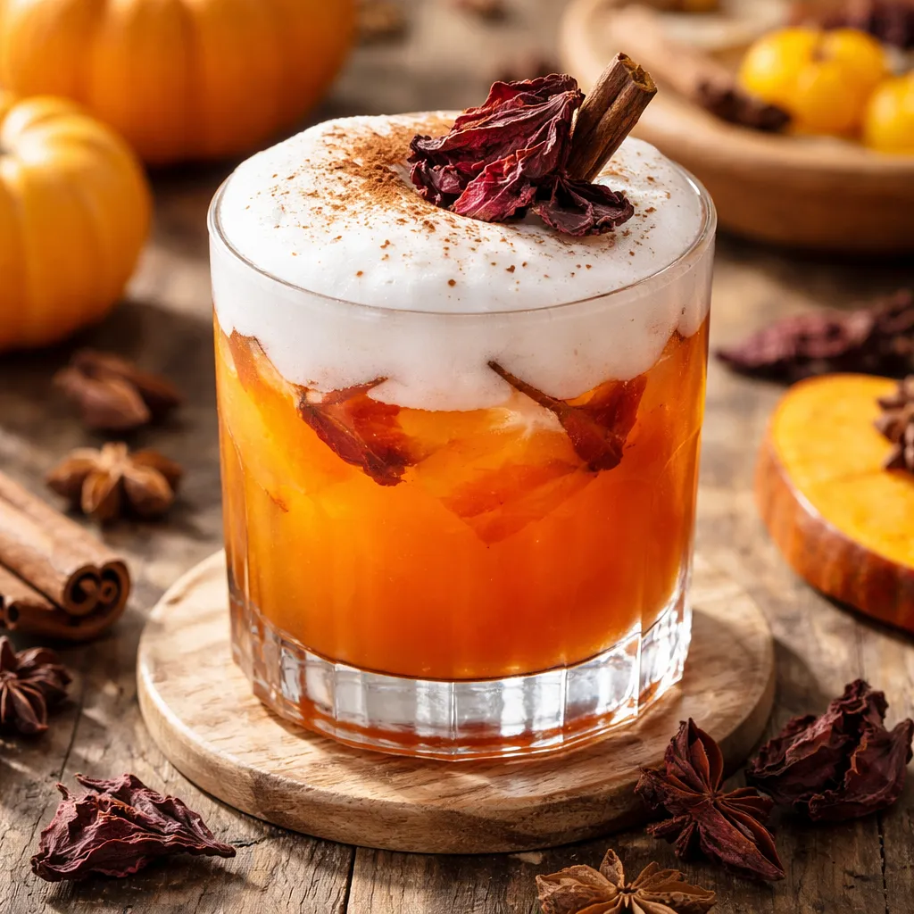 Seasonal Fusion Cocktail: Pumpkin + Hibiscus with Coconut Foam - photo 1