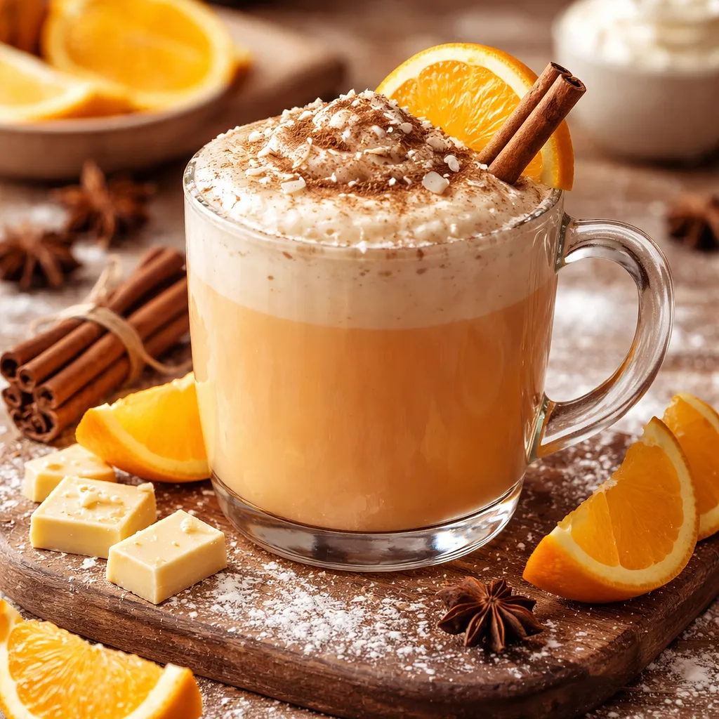 Winter Orange and White Chocolate Drink with Cinnamon Foam - photo 1
