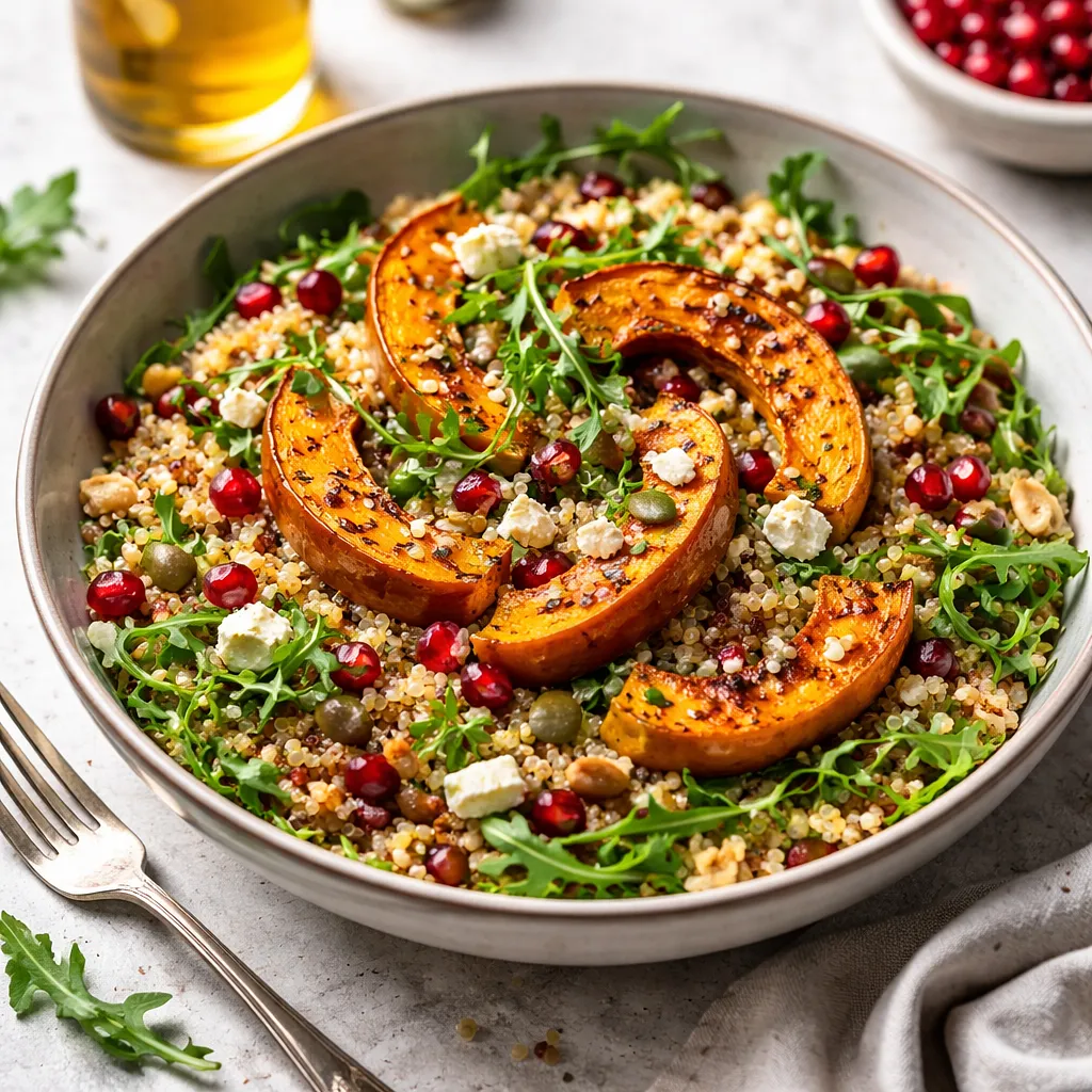 Salad with Roasted Pumpkin, Quinoa, Pomegranate, and Nuts - photo 1