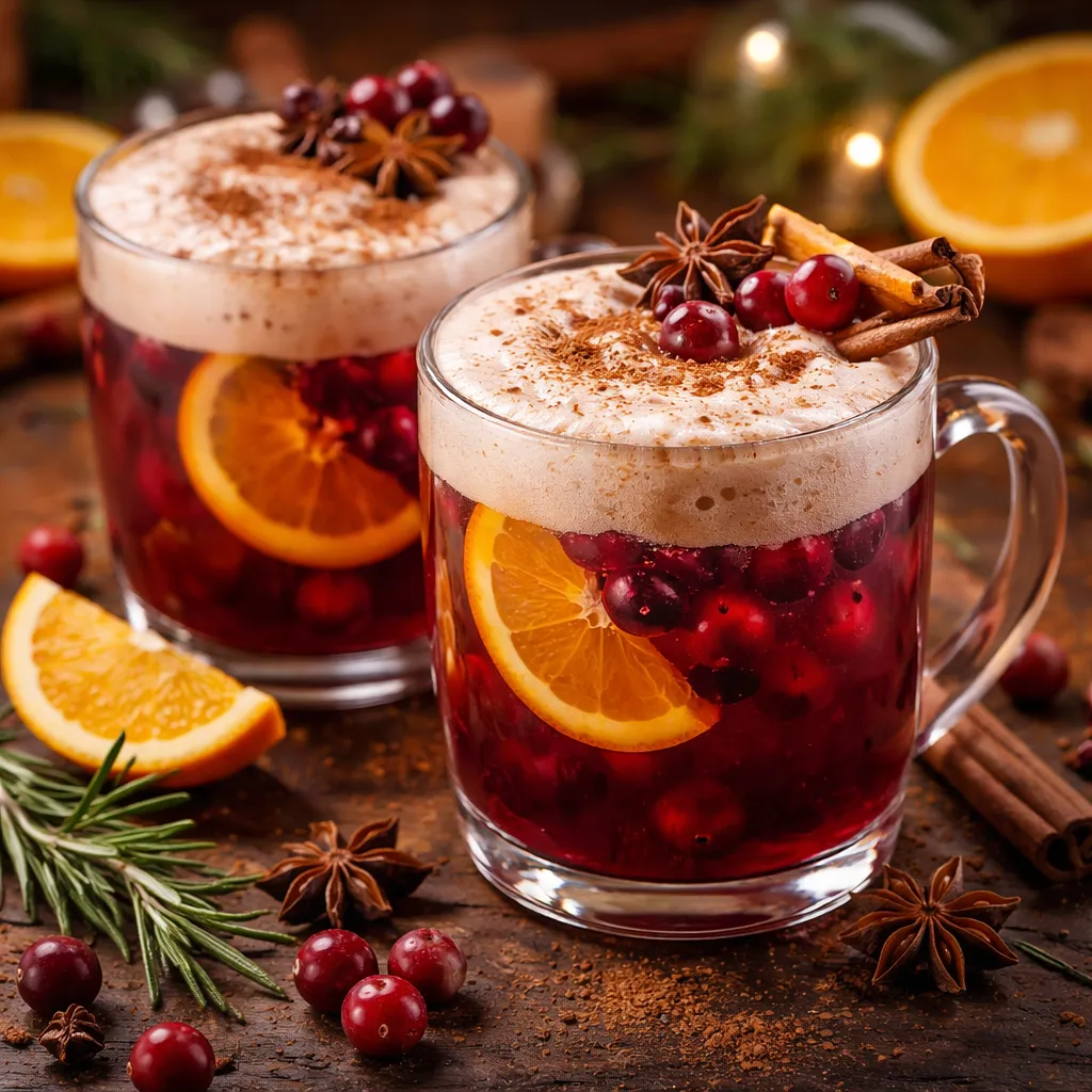 Traditional Citrus-Cranberry Mulled Wine with Spiced Foam - photo 1