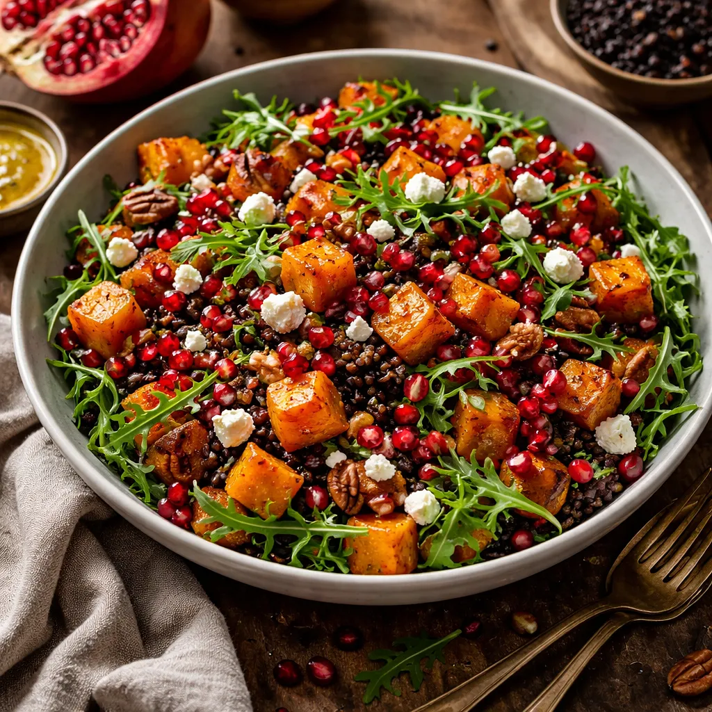 Autumn Fusion Salad: Roasted Pumpkin, Black Rice, and Pomegranate - photo 1