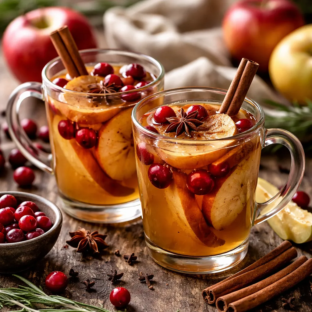 Gorący cydr korzenny z pieczonymi jabłkami i żurawiną (wersja z alkoholem lub bez) - zdjęcie 1