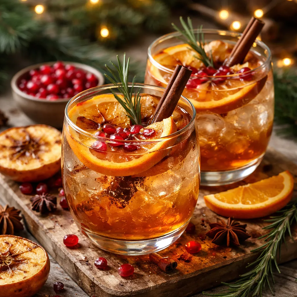 Zimowy koktajl z pieczonych jabłek, pomarańczy i granatu - zdjęcie 1