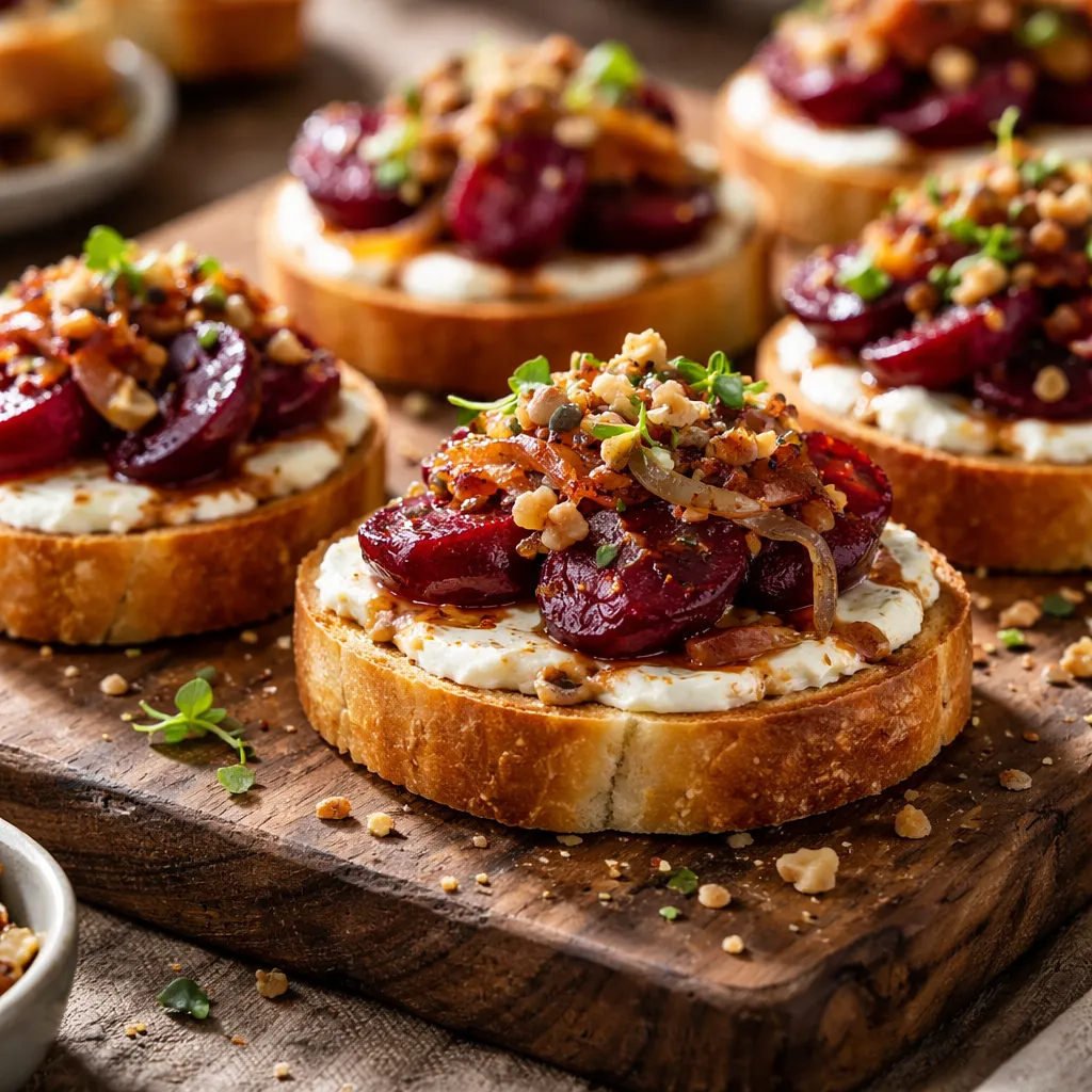 Party Tartlets with Goat Cheese, Glazed Beets, and Caramelized Onions (Quick) - photo 1