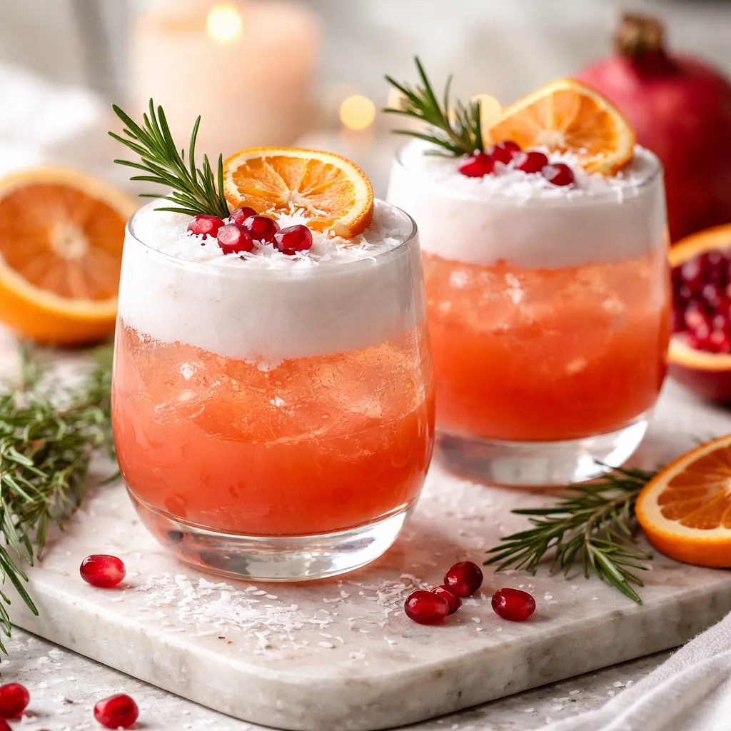 Recipe for: Winter Orange-Pomegranate Cocktail with Coconut Foam - photo 1