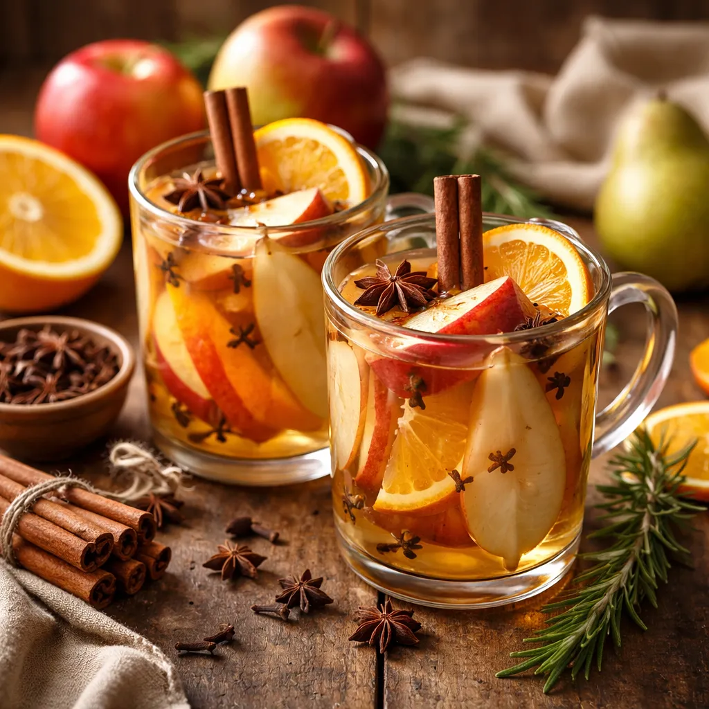 Traditional apple-pear mulled wine with orange and cinnamon - photo 1