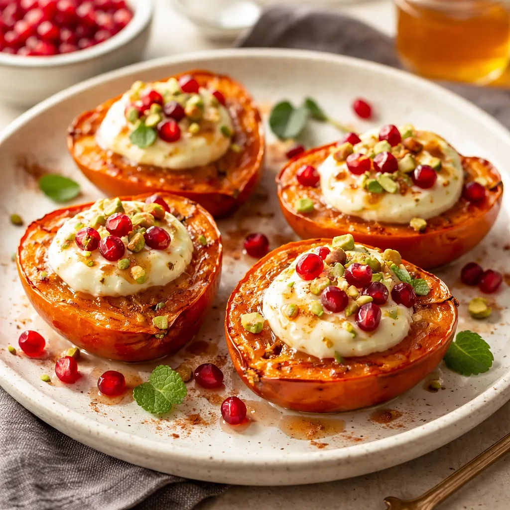 Quick Baked Persimmons with Yogurt-Honey Cream and Pomegranate (variant a6602276) - photo 1