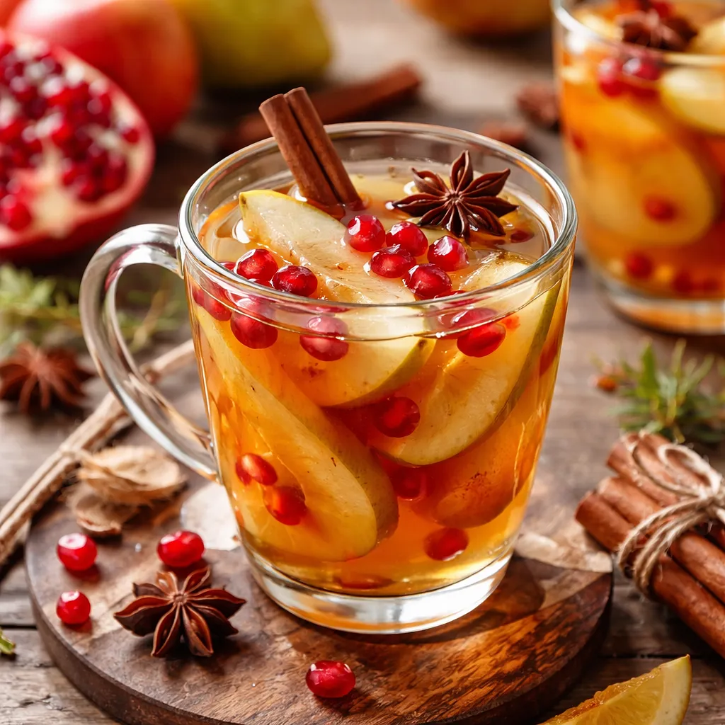 Gorący cydr jabłkowo‑gruszkowy z granatem i korzenną nutą (wariant c5dcf7ab) - zdjęcie 1