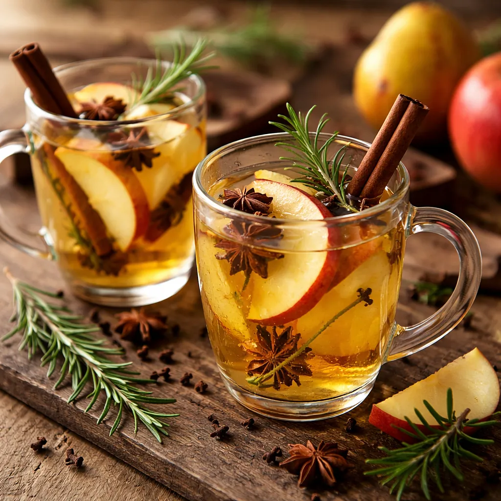 Traditional Warm Apple-Pear Cider with Cloves and Rosemary - photo 1