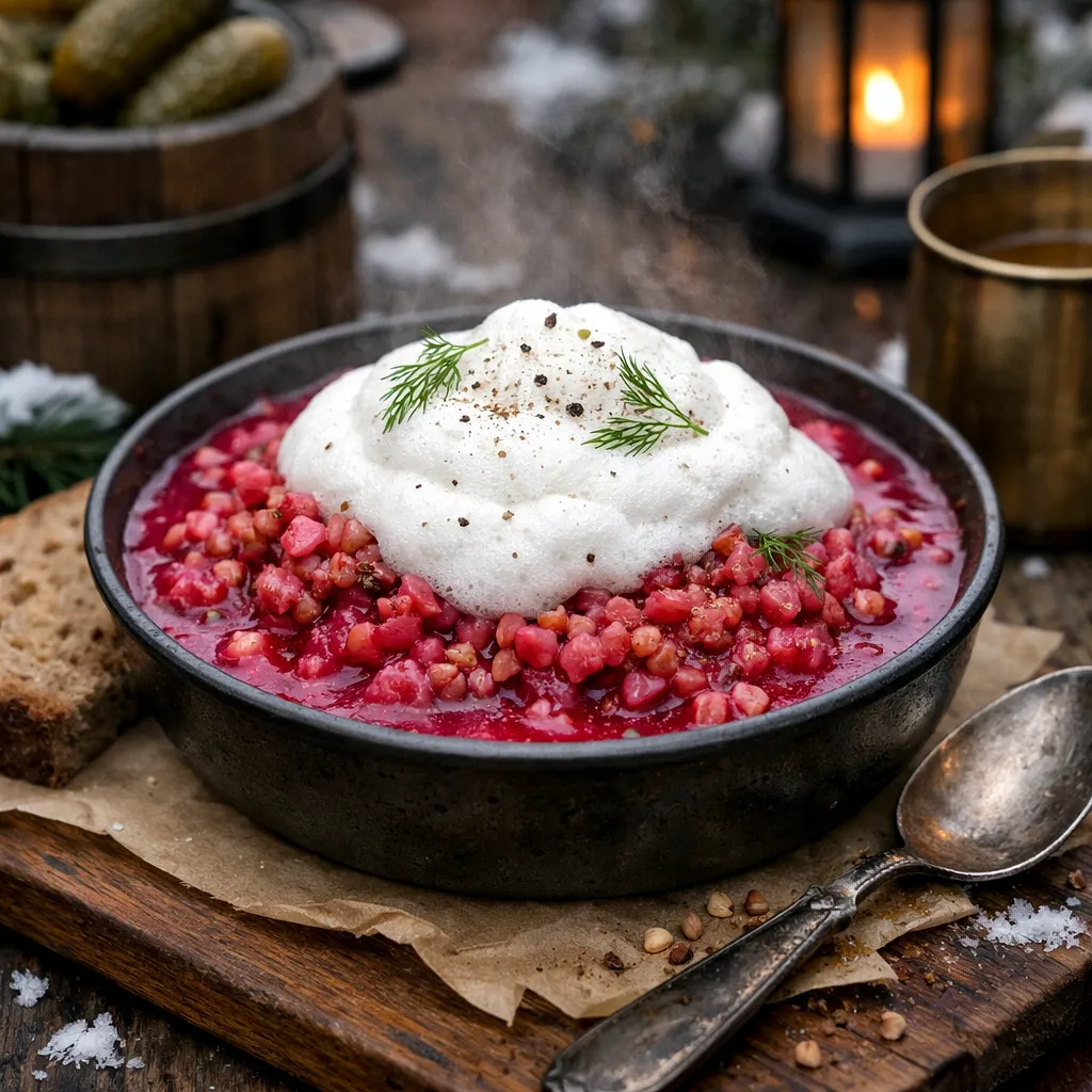 Recipe for: Winter Street Warmer: Buckwheat-Beet Kvass with Buttermilk Foam (variant 64ca2cd4) - photo 1