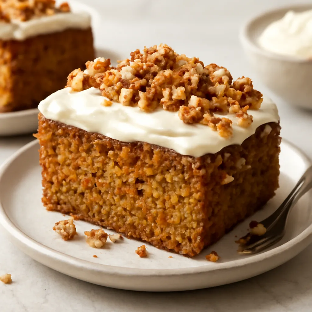 Moist carrot-banana cake with a salty nut crumble and light mascarpone cream - photo 1