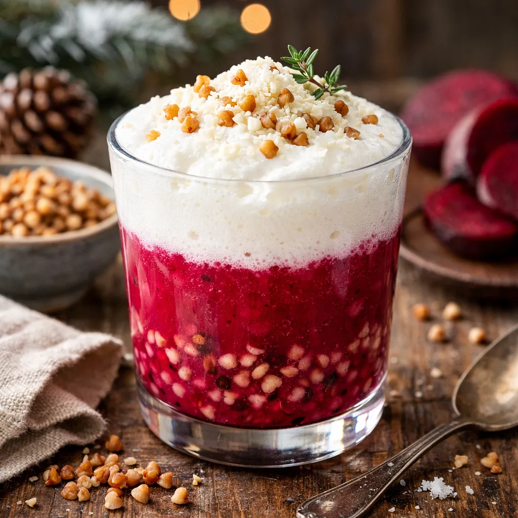 Recipe for: Winter fusion drink: buckwheat-beet elixir with buttermilk-curd foam - photo 1
