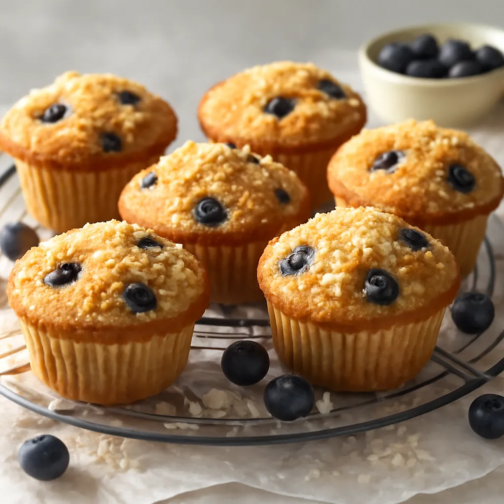Przepis na: Muffinki 'Białostockie Słoneczne' z kokosem i jagodami - zdjęcie 1