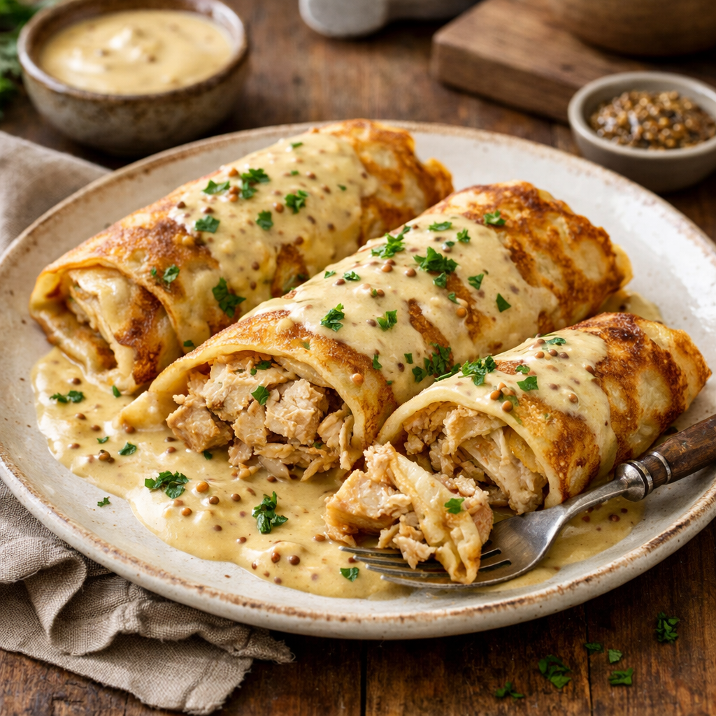 Chicken and Sauerkraut Pancakes in Creamy Mustard Sauce - photo 1