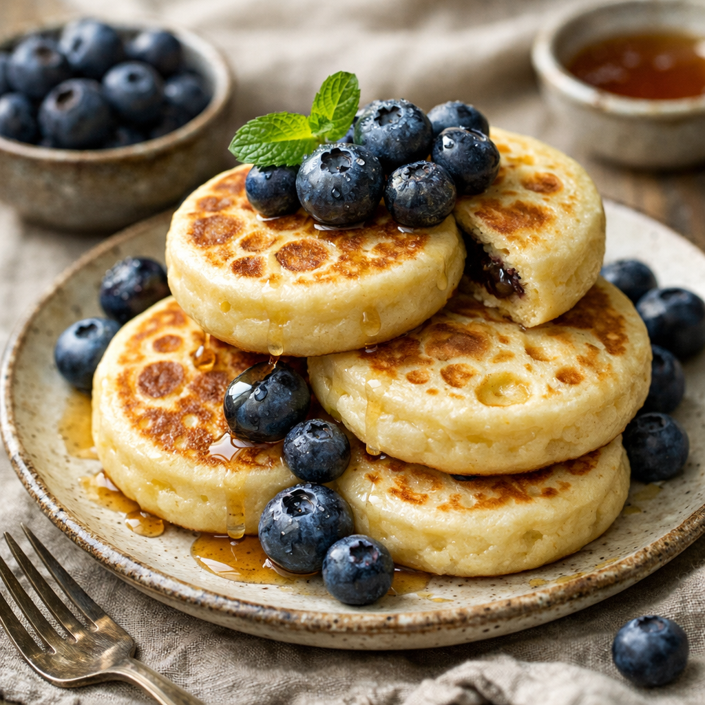 Moon pancakes with blueberries - photo 1
