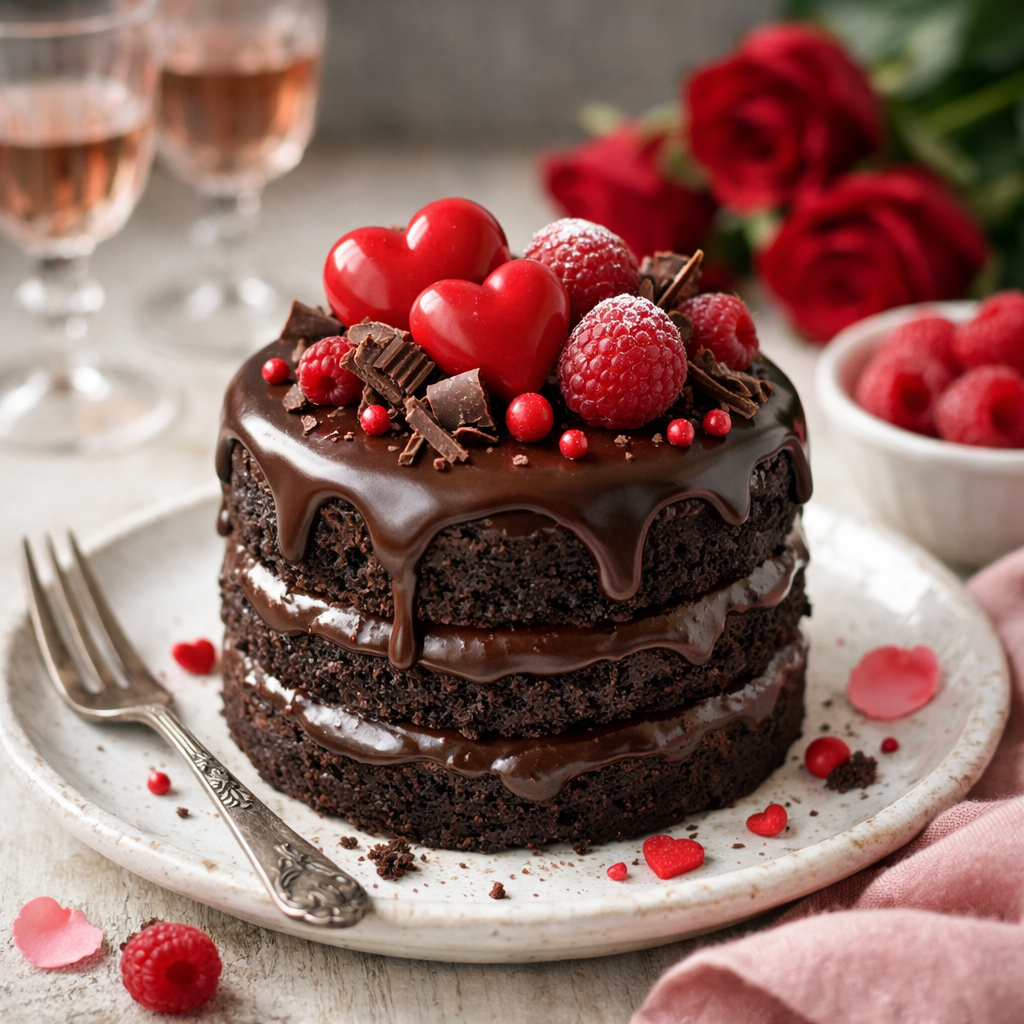 Valentine's Chocolate Cake (4 servings) - photo 1