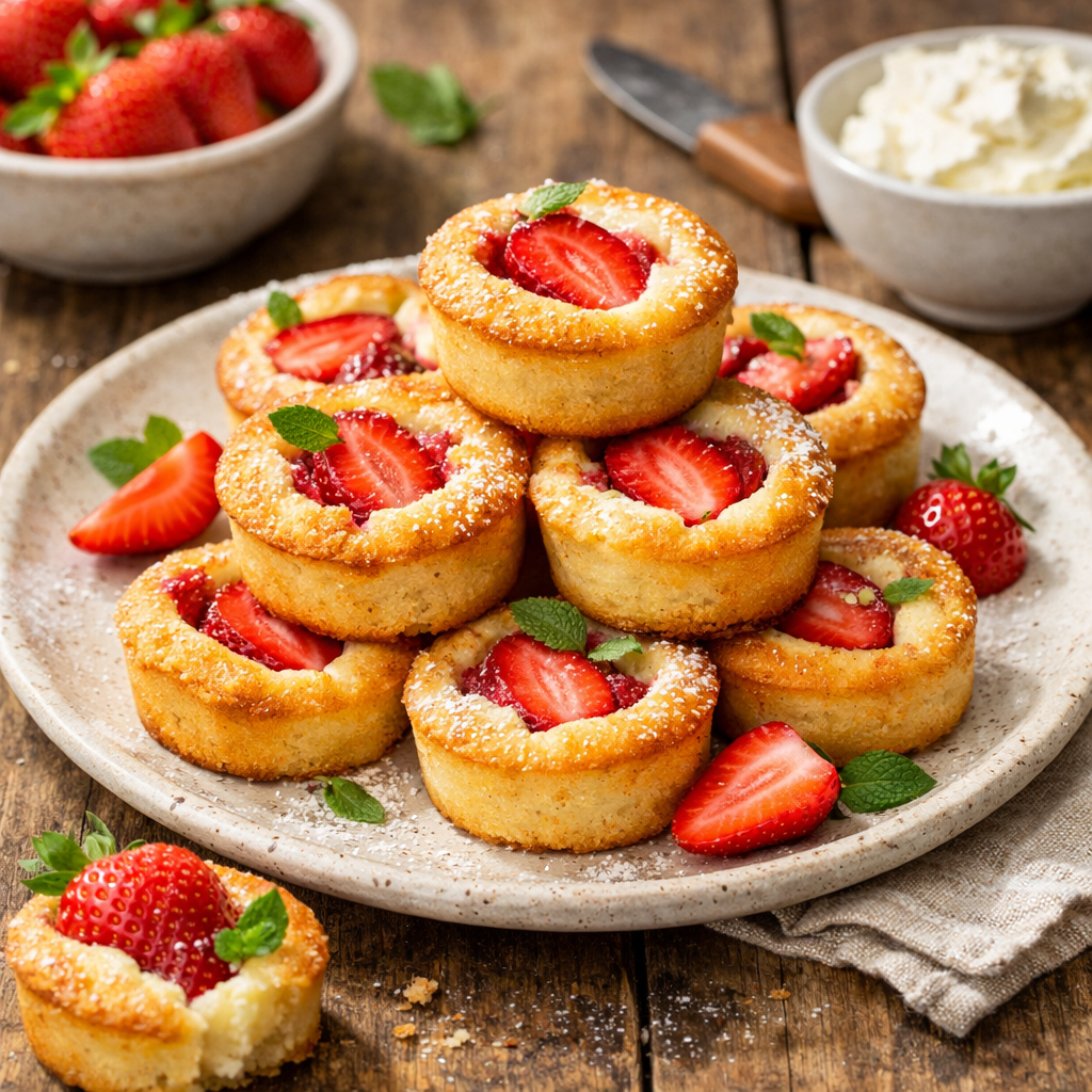 Cheese financiers with strawberries - photo 1