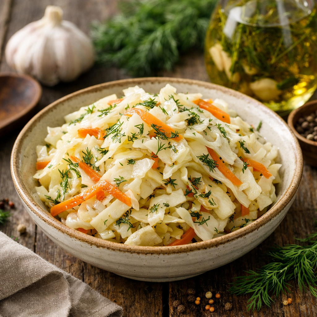 Marinated cabbage with herbal vinegar and dill - photo 1