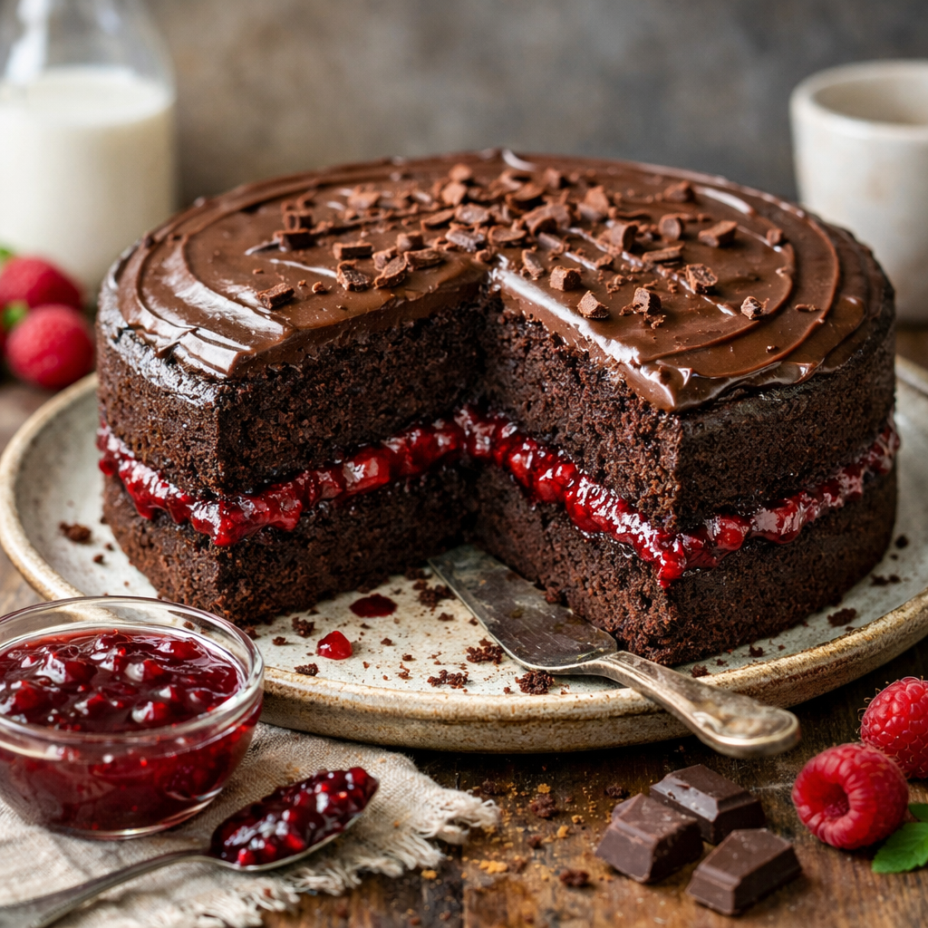 Murzynek maślankowy domowy z dżemem - zdjęcie 1