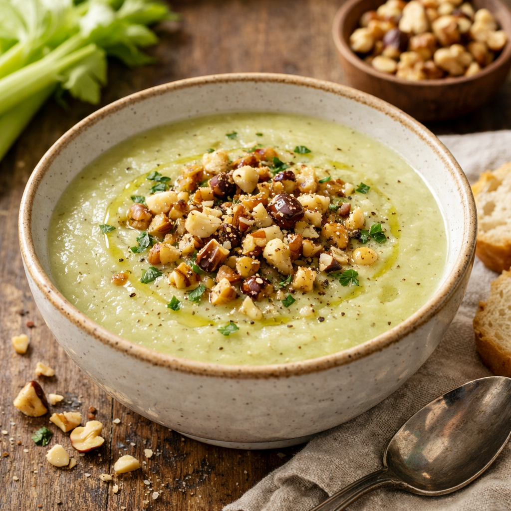 Celeriac cream with roasted nuts - photo 1